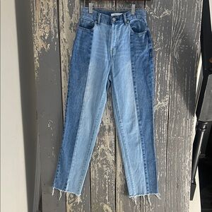 PacSun Dual Blue Straight Leg Jeans Size 25L Two Tone Denim High Rise Streetwear